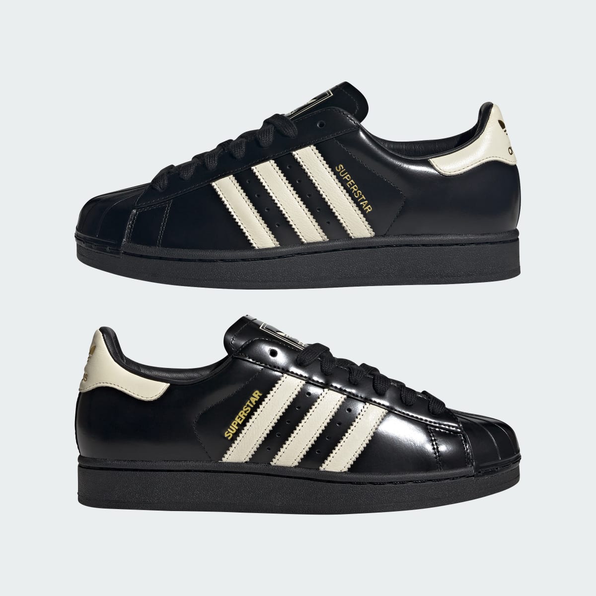 Adidas Men's SUPERSTAR II SHOES - Core Black / Cream White / Gold Metallic - Image 7