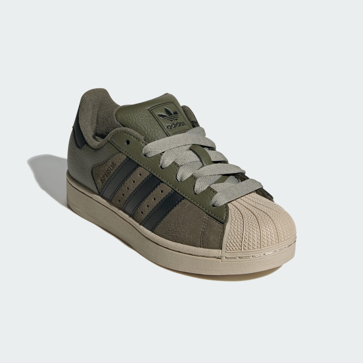 Adidas Kids' SUPERSTAR II SHOES - Olive Strata / Core Black / Khaki Three - Image 4