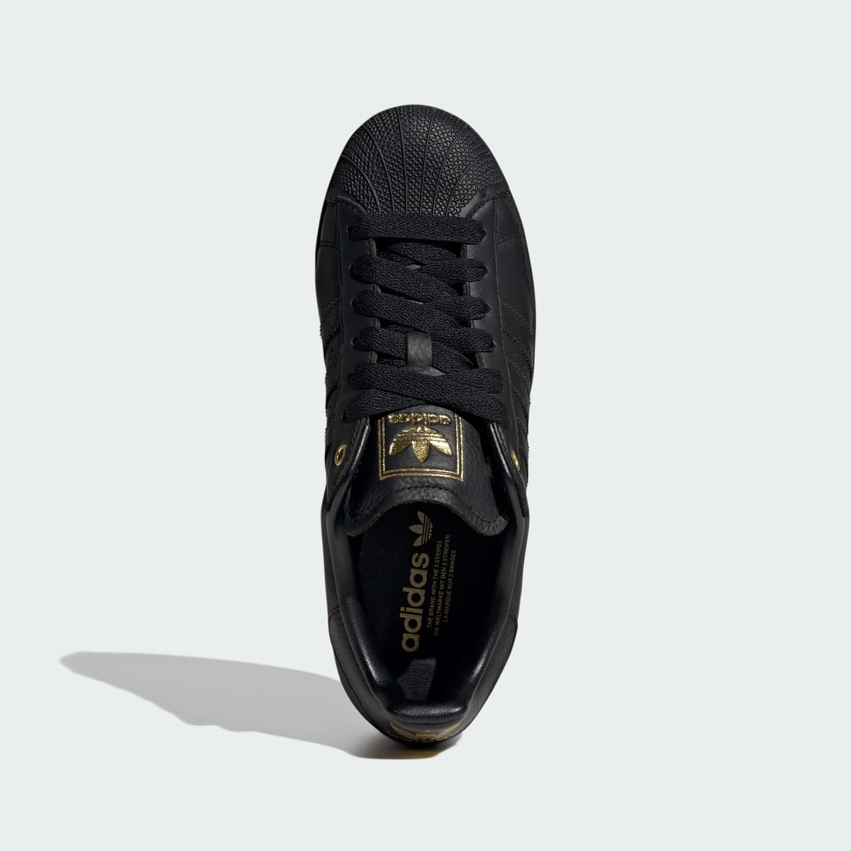 Adidas Women's SUPERSTAR II shoes - Core Black / Core Black / Gold Metallic - Image 2