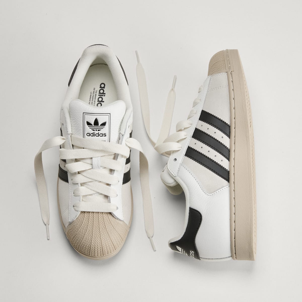 Adidas Women's SUPERSTAR II shoes - Core White / Core Black / Khaki Three - Image 4