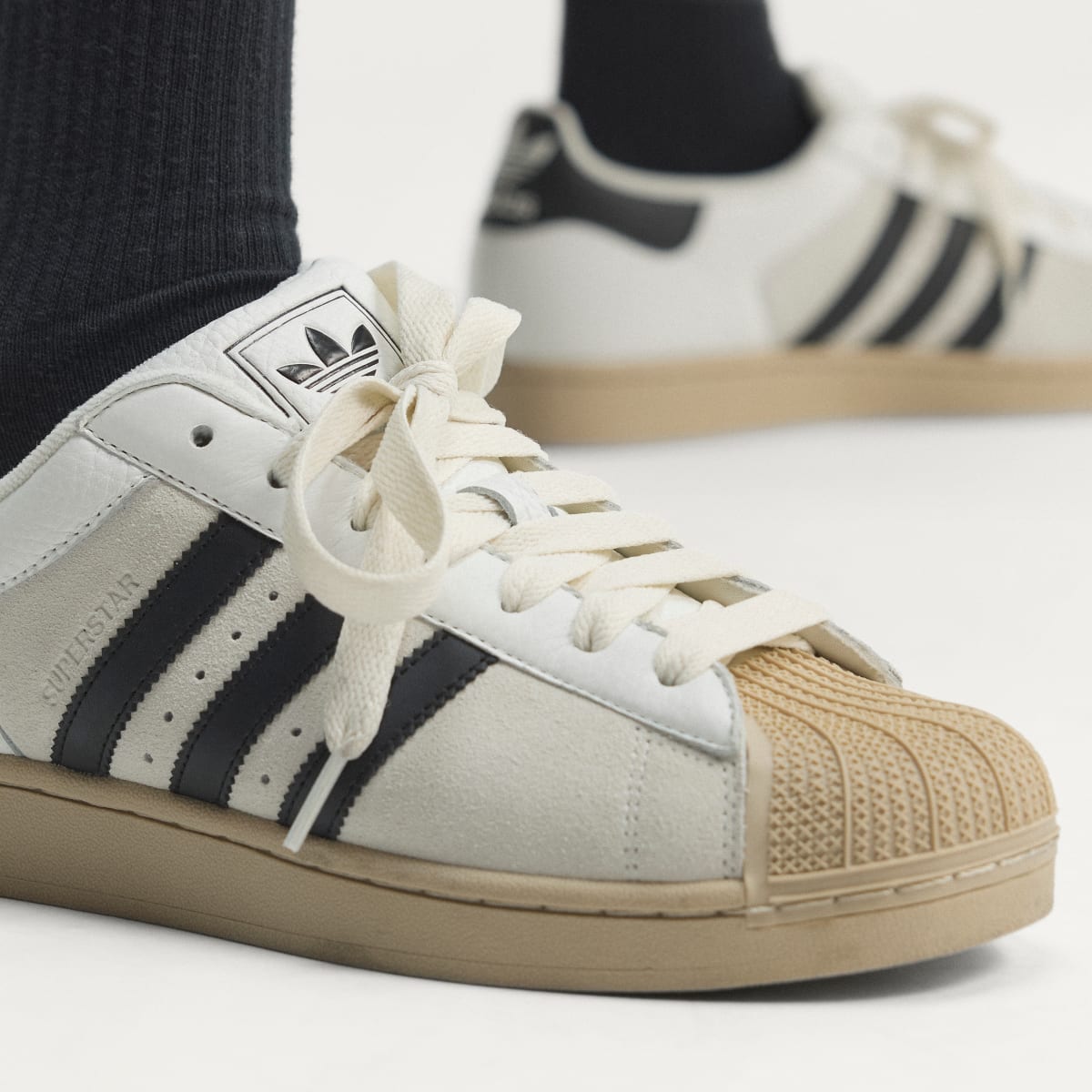 Adidas Women's SUPERSTAR II shoes - Core White / Core Black / Khaki Three - Image 8