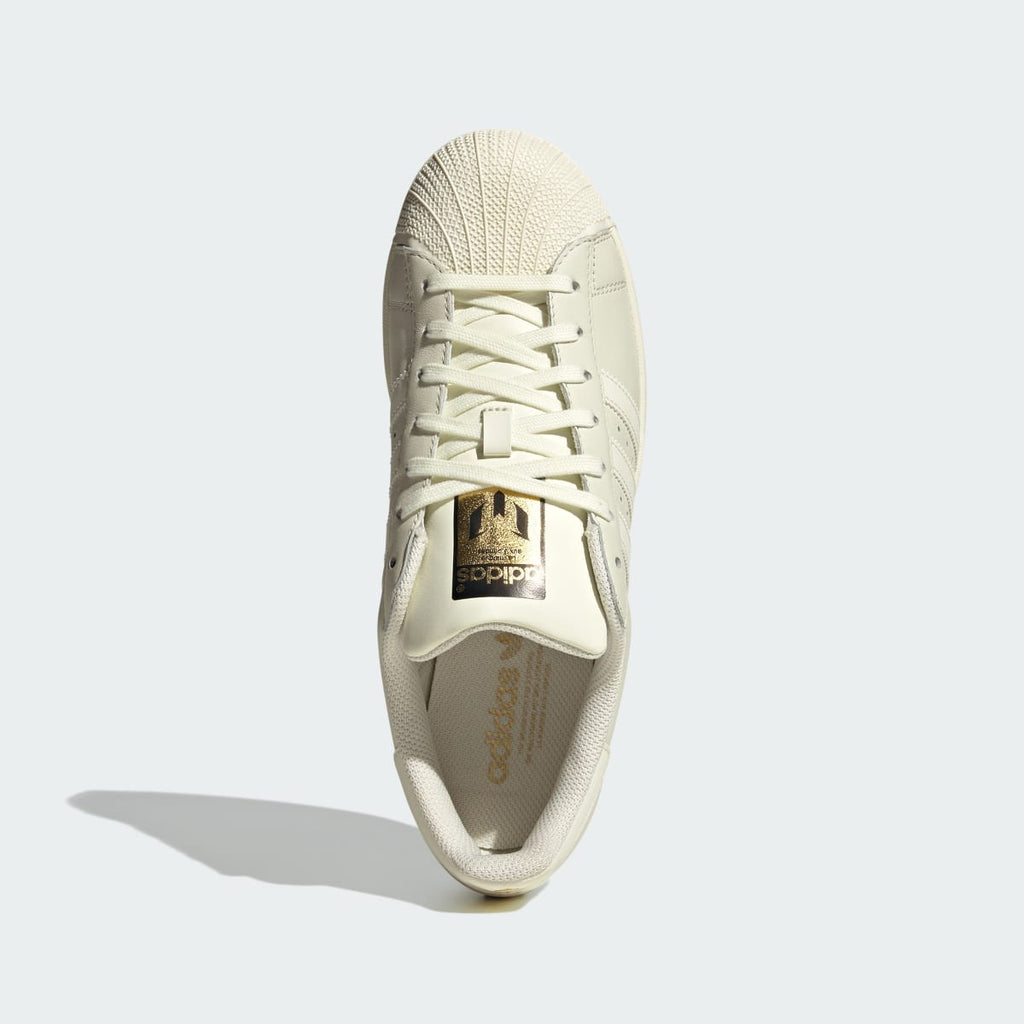 Adidas Men's SUPERSTAR MESSI shoes - Ivory / Ivory / Gold Metallic - Image 3