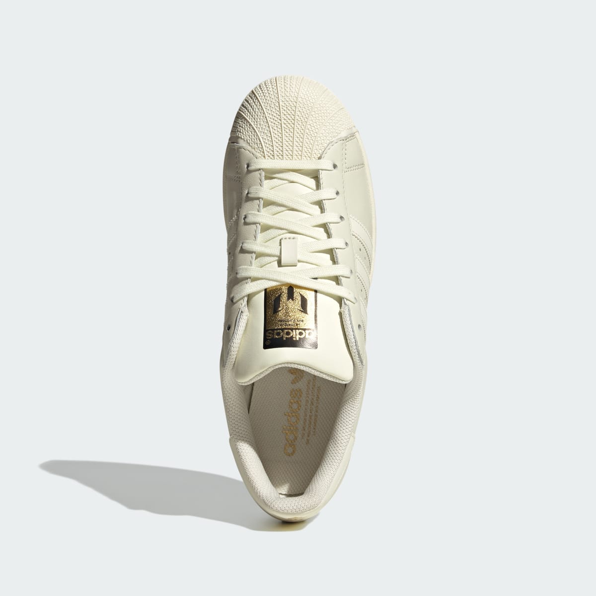 Adidas Men's SUPERSTAR MESSI shoes - Ivory / Ivory / Gold Metallic - Image 3