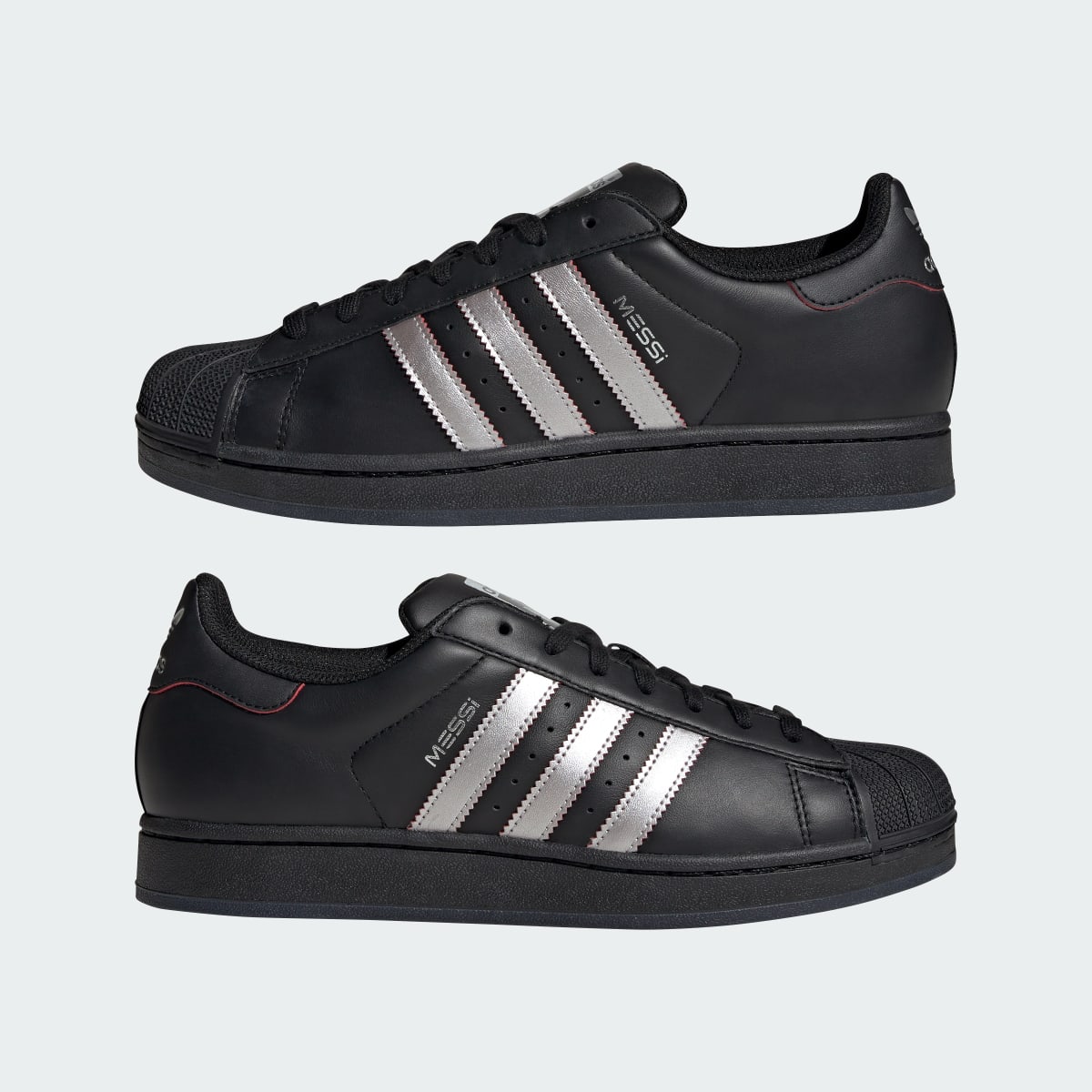 Adidas Men's SUPERSTAR MESSI shoes - Core Black / Silver Metallic / Pure Ruby - Image 8