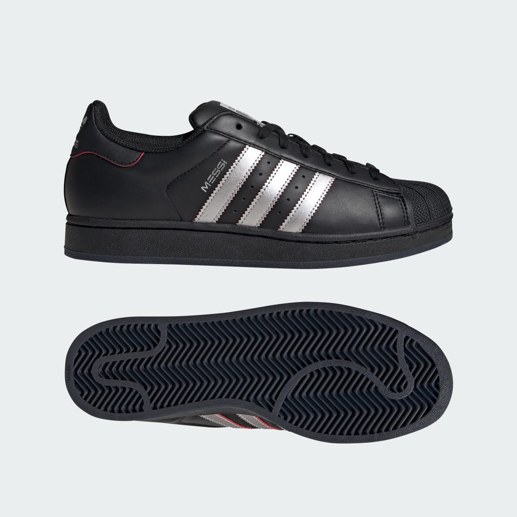 Adidas Women's SUPERSTAR MESSI shoes - Core Black / Silver Metallic / Pure Ruby - Image 1