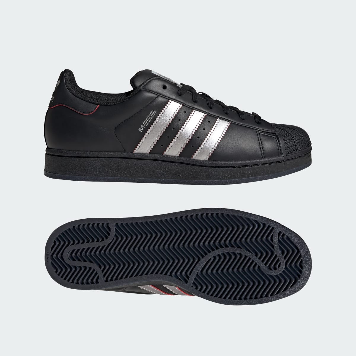 Adidas Women's SUPERSTAR MESSI shoes - Core Black / Silver Metallic / Pure Ruby - Image 1