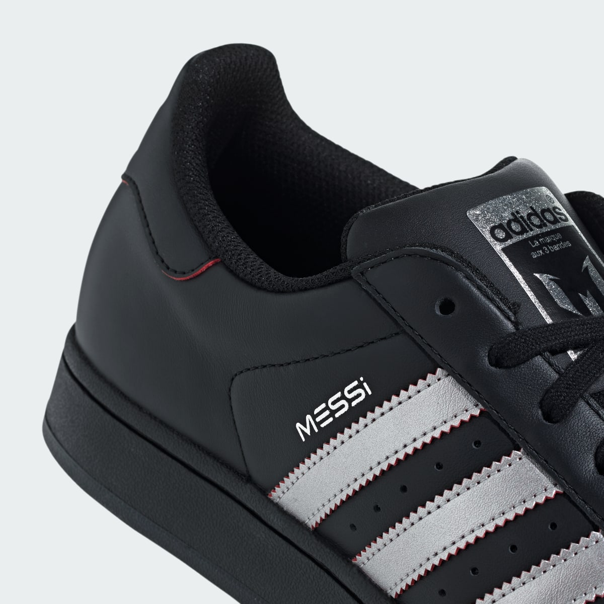Adidas Men's SUPERSTAR MESSI shoes - Core Black / Silver Metallic / Pure Ruby - Image 9