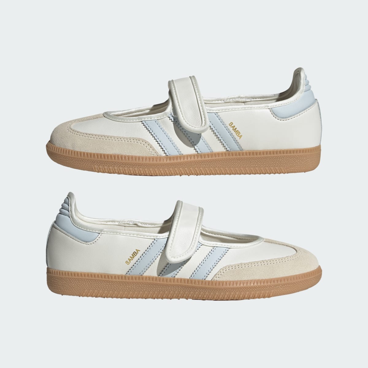 Adidas Women's Samba Jane Shoes - Cloud White / Gum / Halo Blue - Image 7