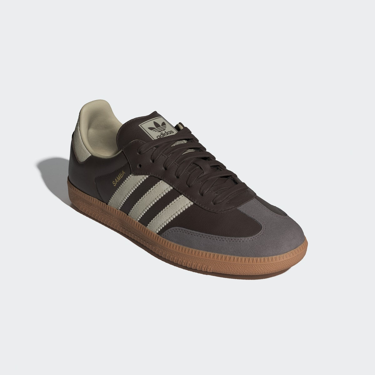 Adidas Women's Samba OG Shoes - Brown / Putty Grey / Gold Metallic - Image 8
