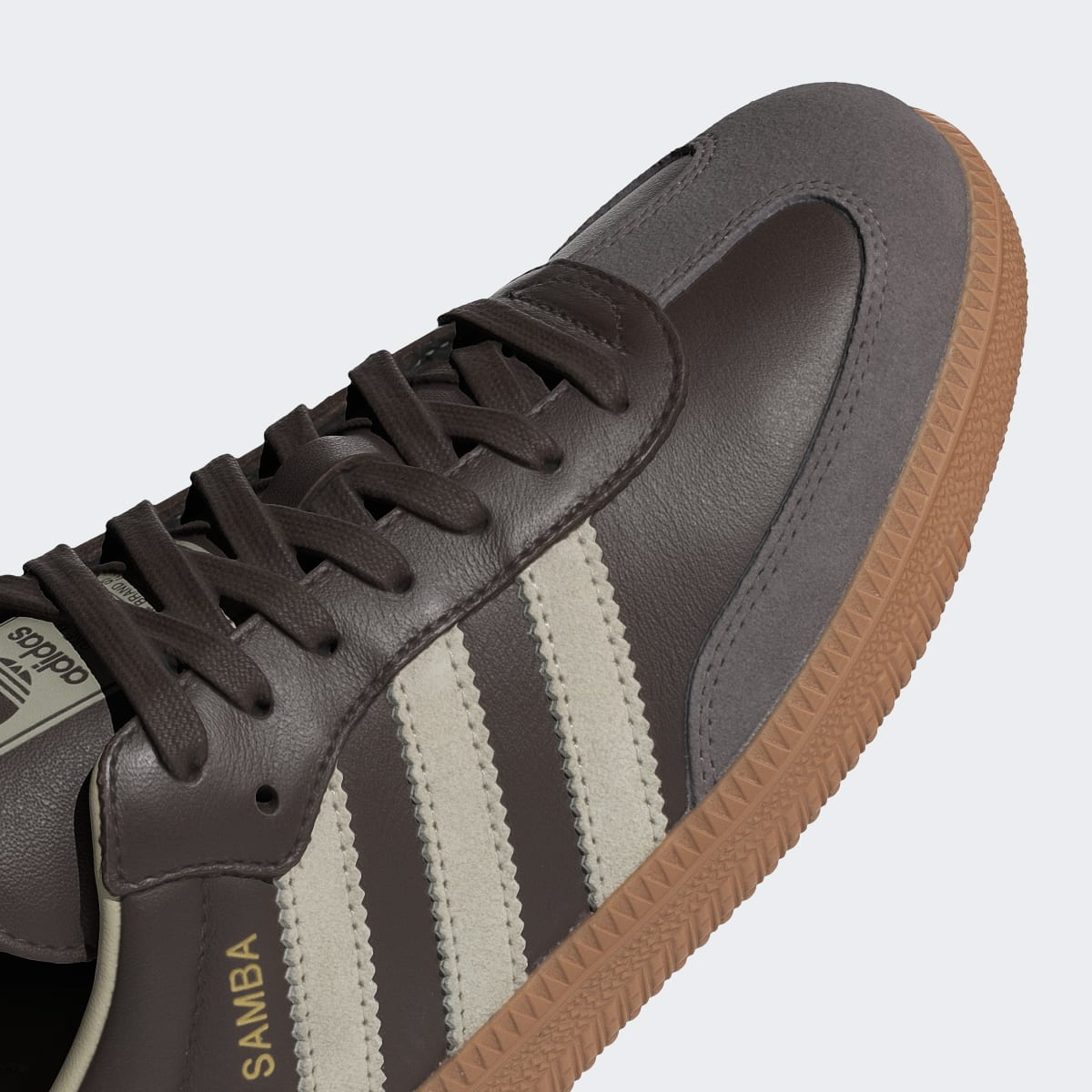 Adidas Men's Samba OG Shoes - Brown / Putty Grey / Gold Metallic - Image 12