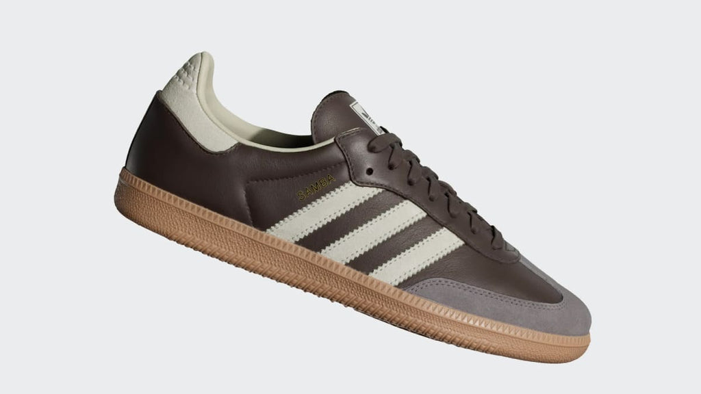 Adidas Women's Samba OG Shoes - Brown / Putty Grey / Gold Metallic - Image 3