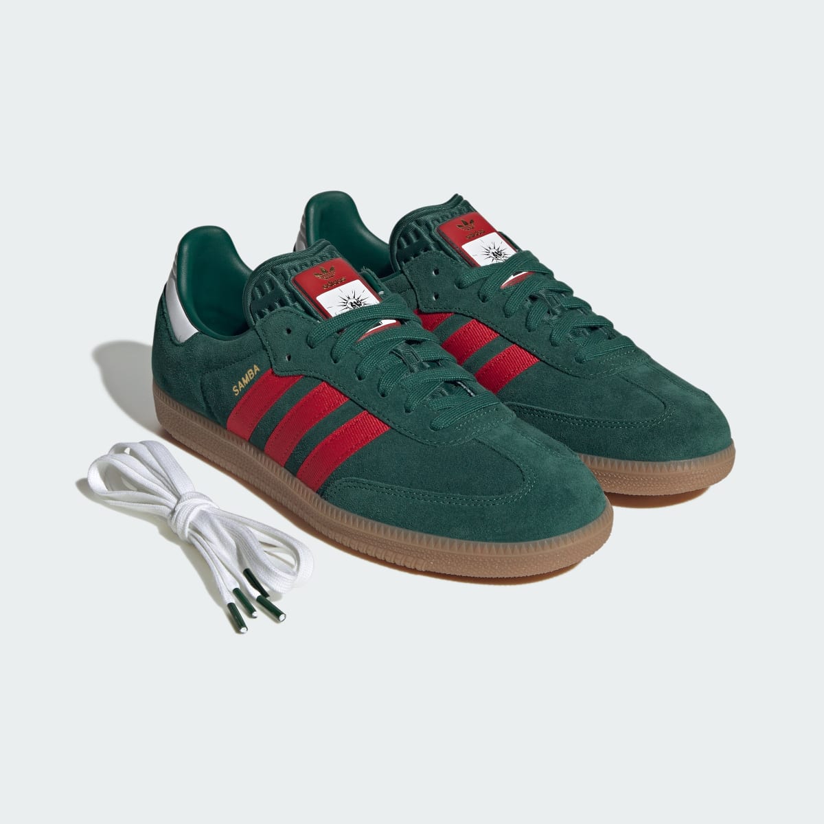 Adidas Men's Samba OG Shoes - Team Dark Green / Better Scarlet / Gum - Image 7