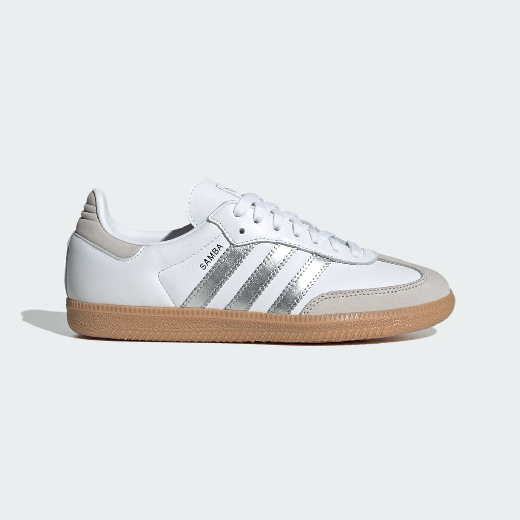 Adidas Women's Samba OG Shoes - Cloud White / Silver Metallic / Grey One - Image 1