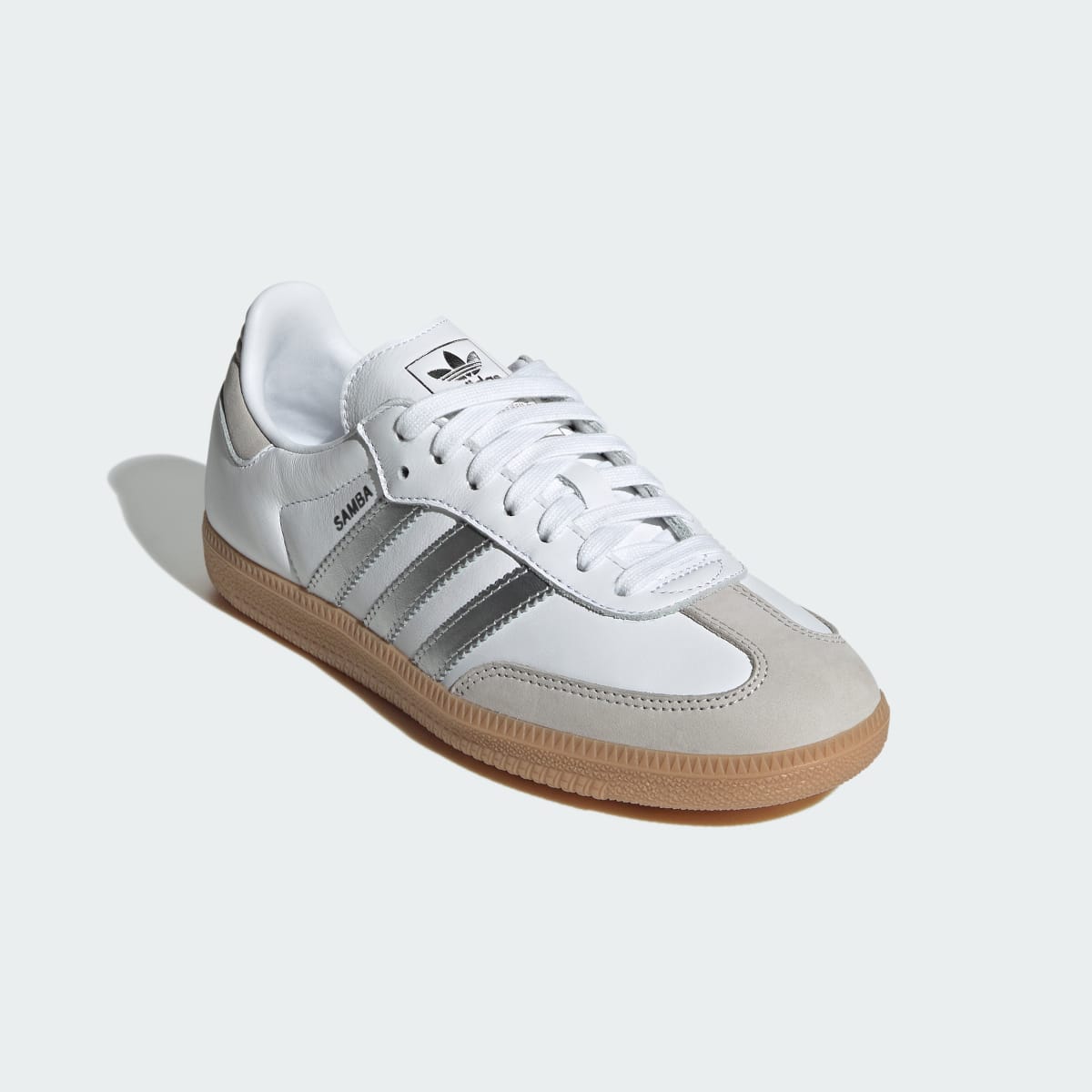 Adidas Women's Samba OG Shoes - Cloud White / Silver Metallic / Grey One - Image 5