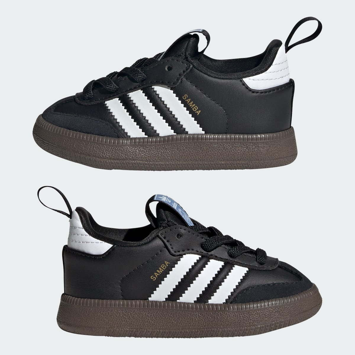 Adidas Kids' Samba Quickon Shoes - Core Black / Cloud White / Gold Metallic - Image 7