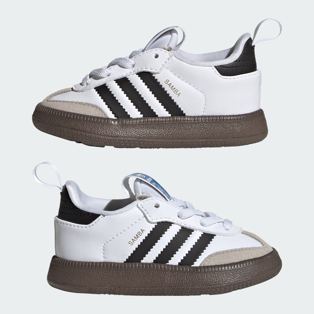 Adidas Kids' Samba Quickon Shoes - Cloud White / Core Black / Gold Metallic - Image 8
