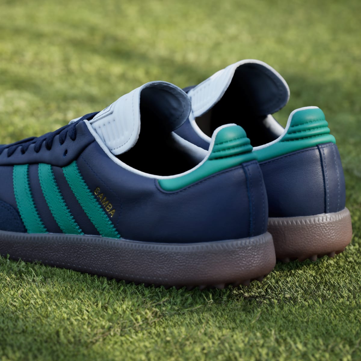 Adidas Men's Samba Spikeless Golf Shoes - Night Indigo / Court Green / Cloud White - Image 10