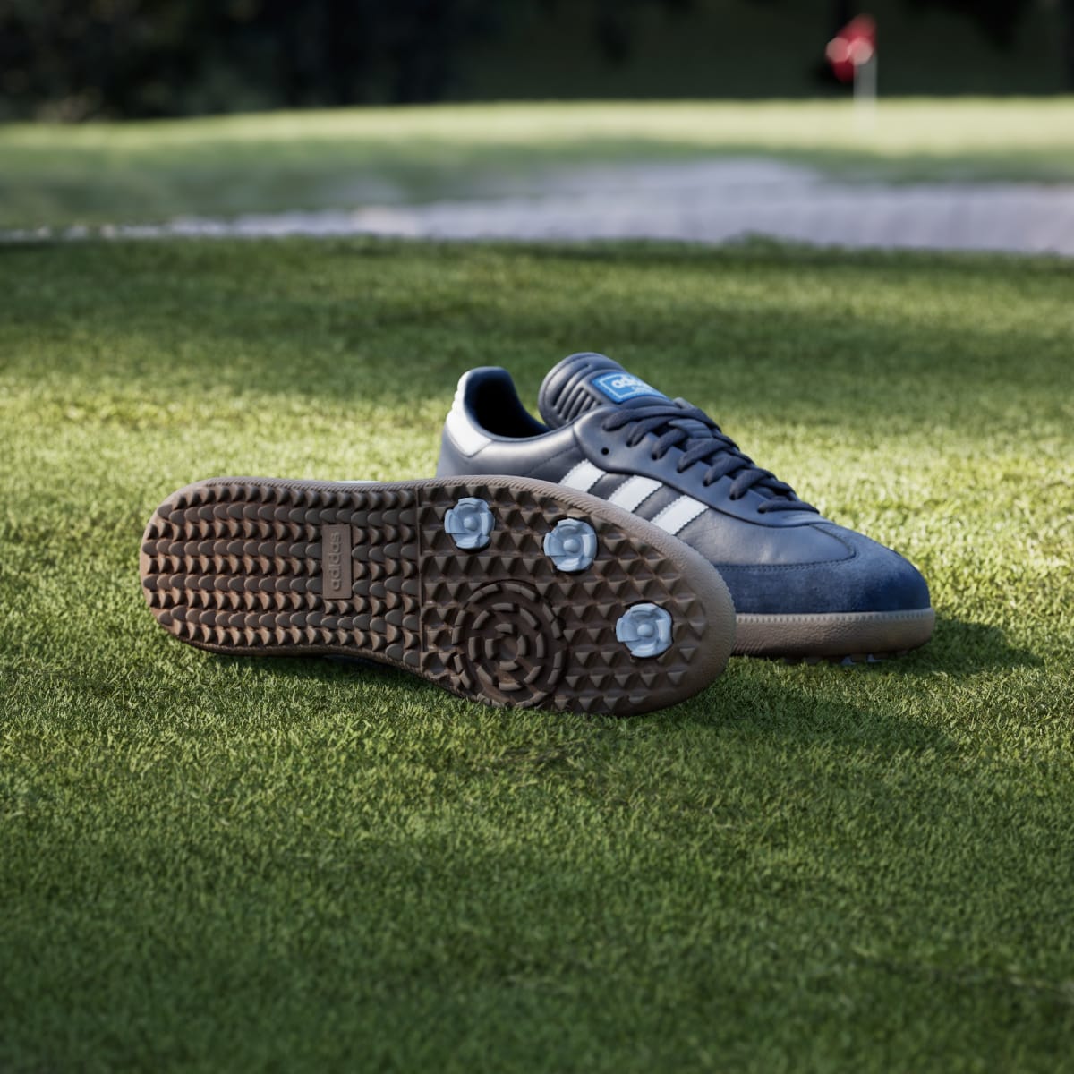 Adidas Men's Samba Spikeless Golf Shoes - Night Indigo / Cloud White / Blue Bird - Image 4