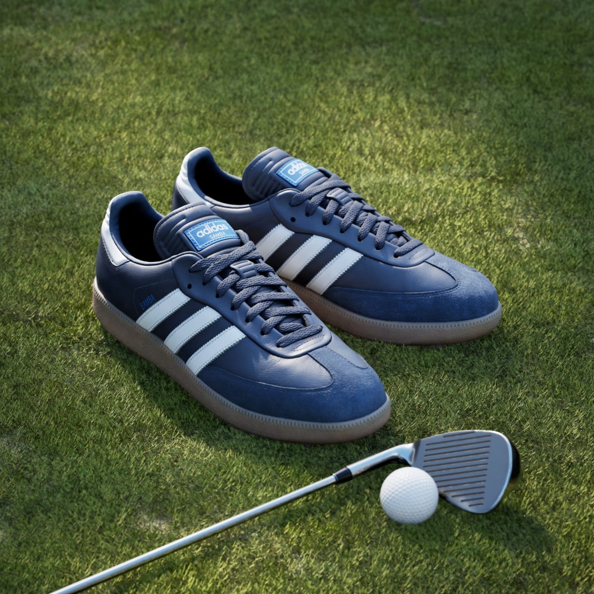 Adidas Men's Samba Spikeless Golf Shoes - Night Indigo / Cloud White / Blue Bird - Image 5