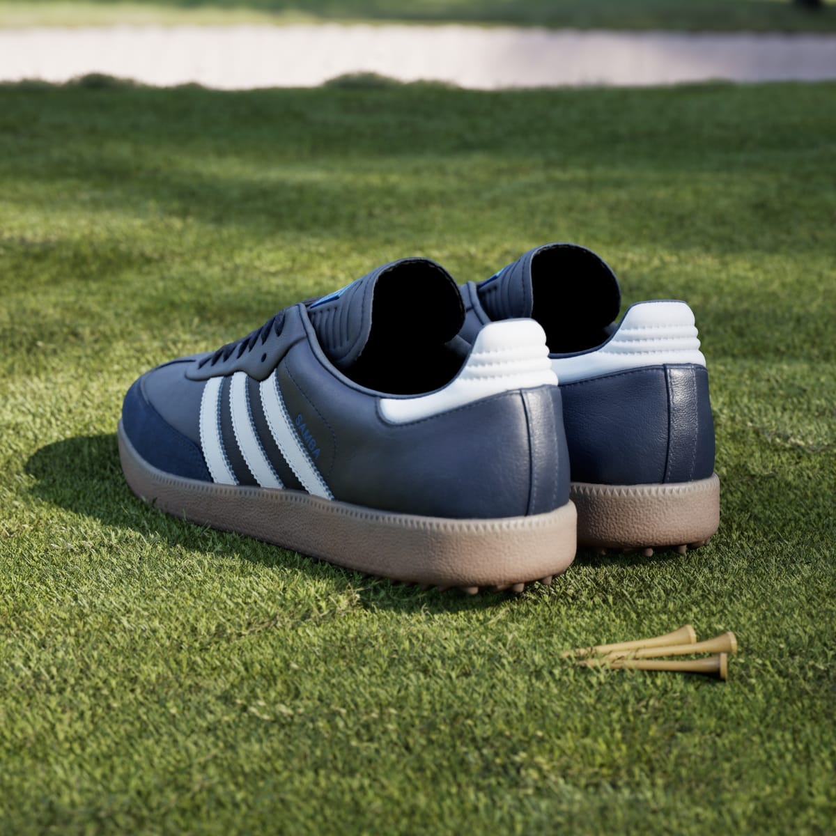 Adidas Women's Samba Spikeless Golf Shoes - Night Indigo / Cloud White / Blue Bird - Image 6