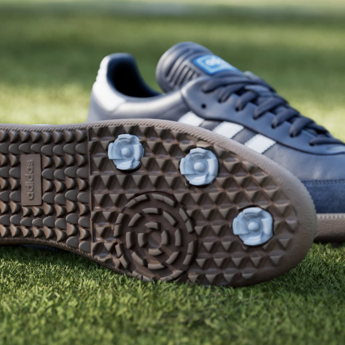 Adidas Women's Samba Spikeless Golf Shoes - Night Indigo / Cloud White / Blue Bird - Image 9