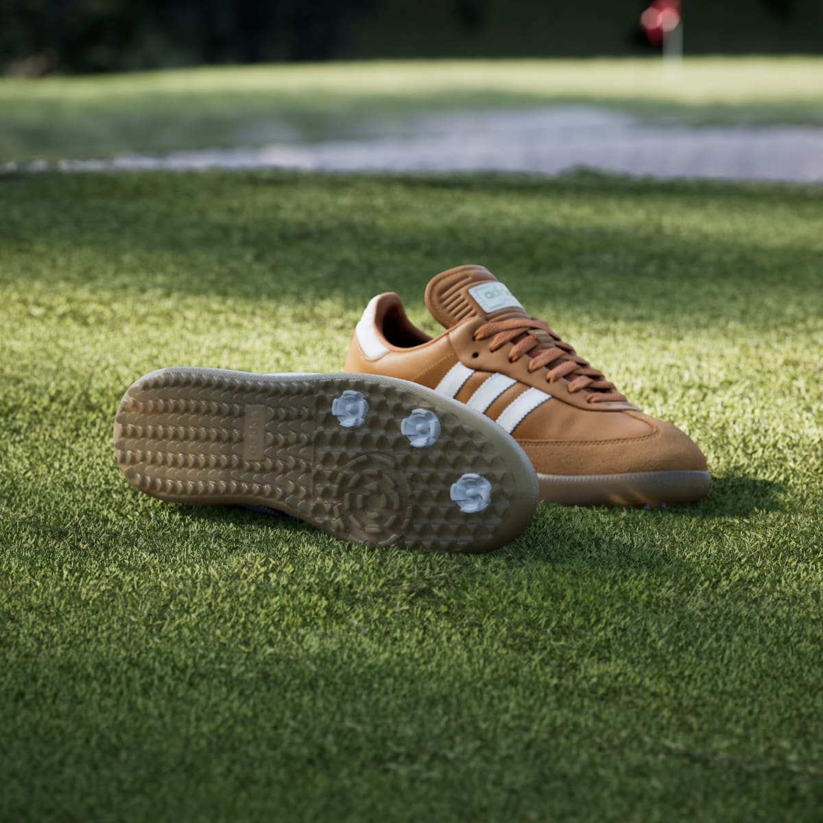 Adidas Men's Samba Spikeless Golf Shoes - Rustic Orange / Cloud White / Gum - Image 4