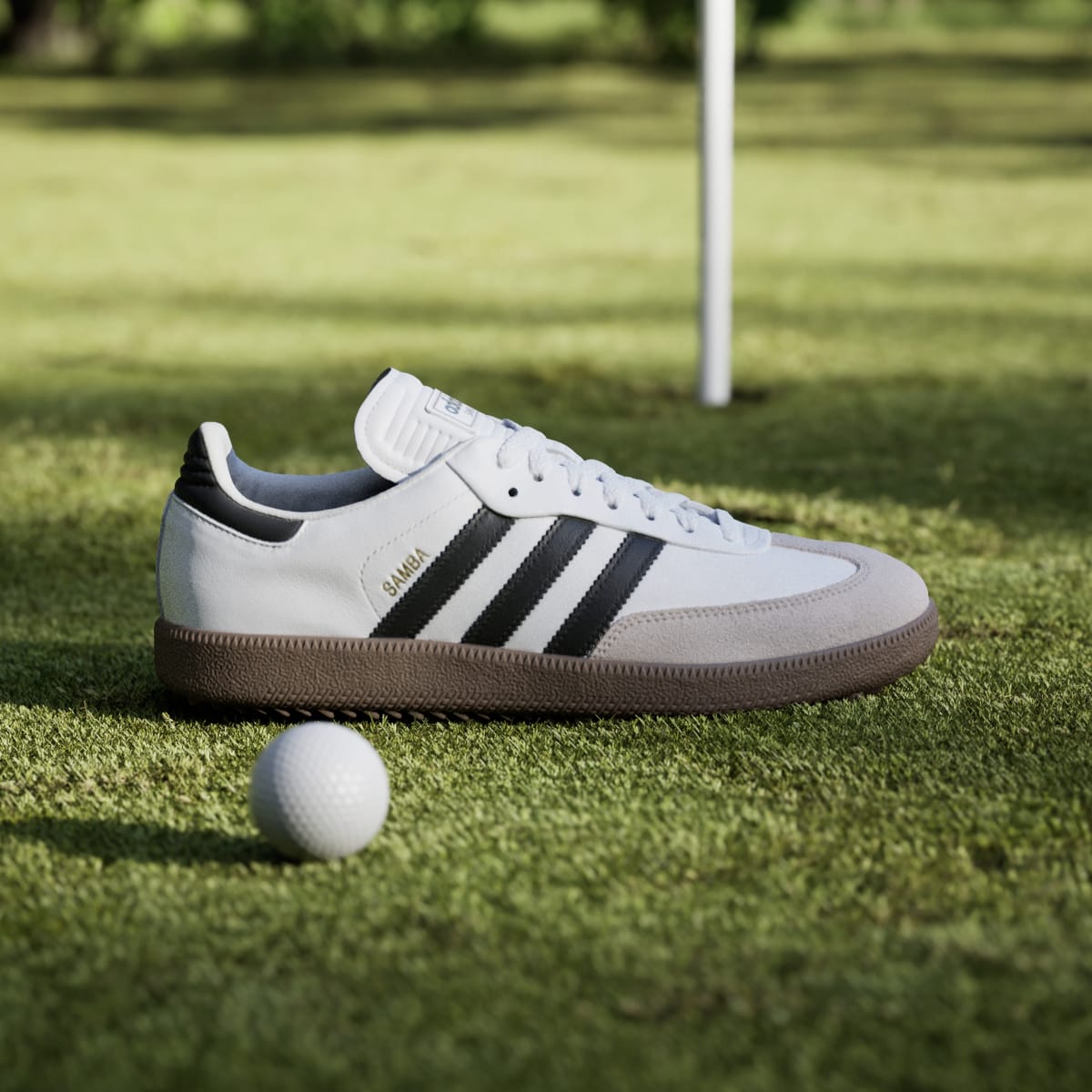 Adidas Women's Samba Spikeless Golf Shoes - Cloud White / Core Black / Gum - Image 3