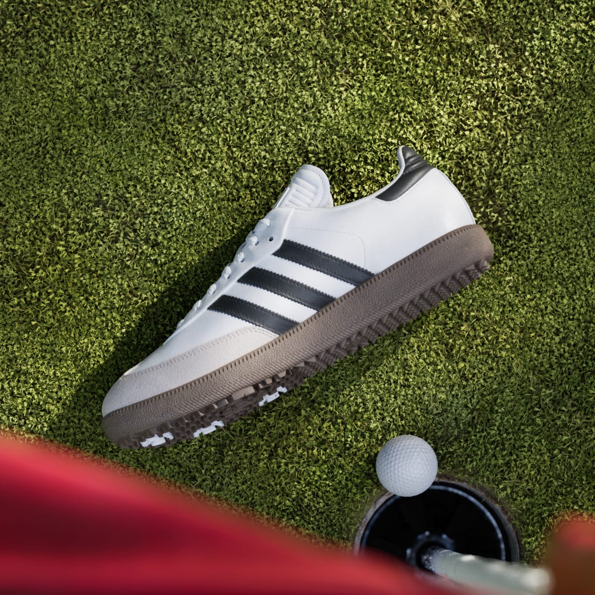Adidas Men's Samba Spikeless Golf Shoes - Cloud White / Core Black / Gum - Image 7