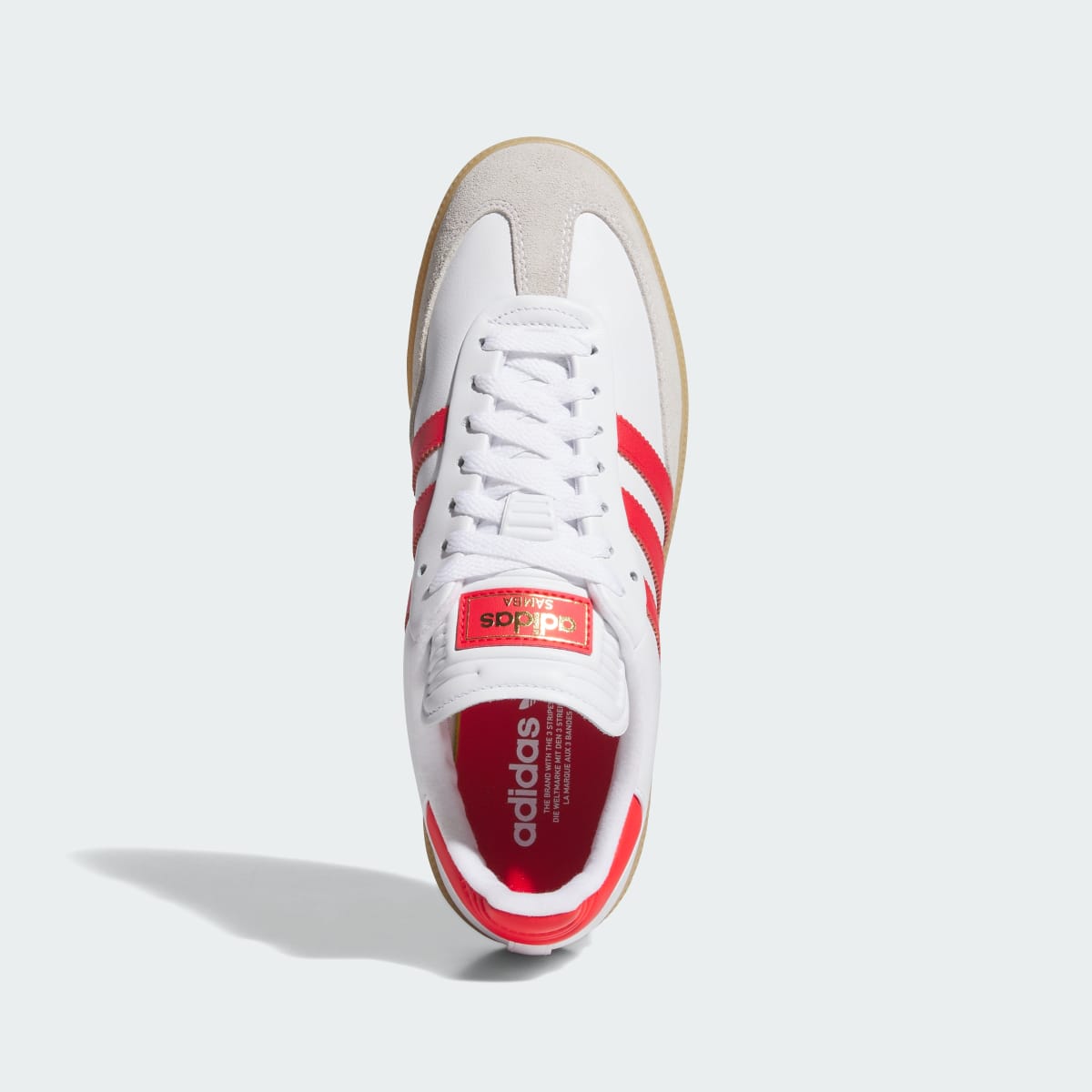 Adidas Men's Samba Spikeless Golf Shoes - Cloud White / Pure Ruby / Gum - Image 2