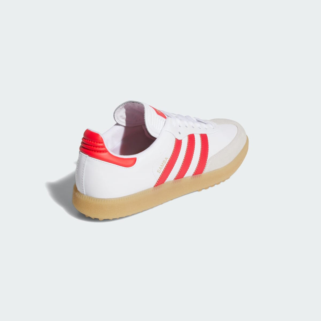 Adidas Men's Samba Spikeless Golf Shoes - Cloud White / Pure Ruby / Gum - Image 5