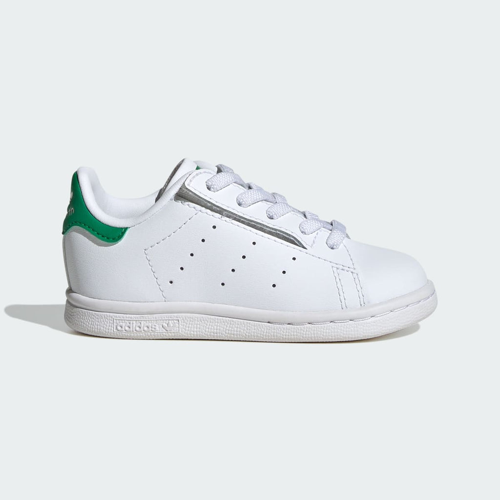 Adidas Kids' Stan Smith Comfort Closure Elastic Lace Shoes Kids - Cloud White / Cloud White / Green - Image 1