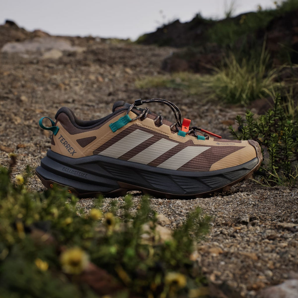 Adidas Men's TERREX Freehiker SL GORE-TEX Hiking Shoes - Earth Strata / Beige / Pure Teal - Image 3