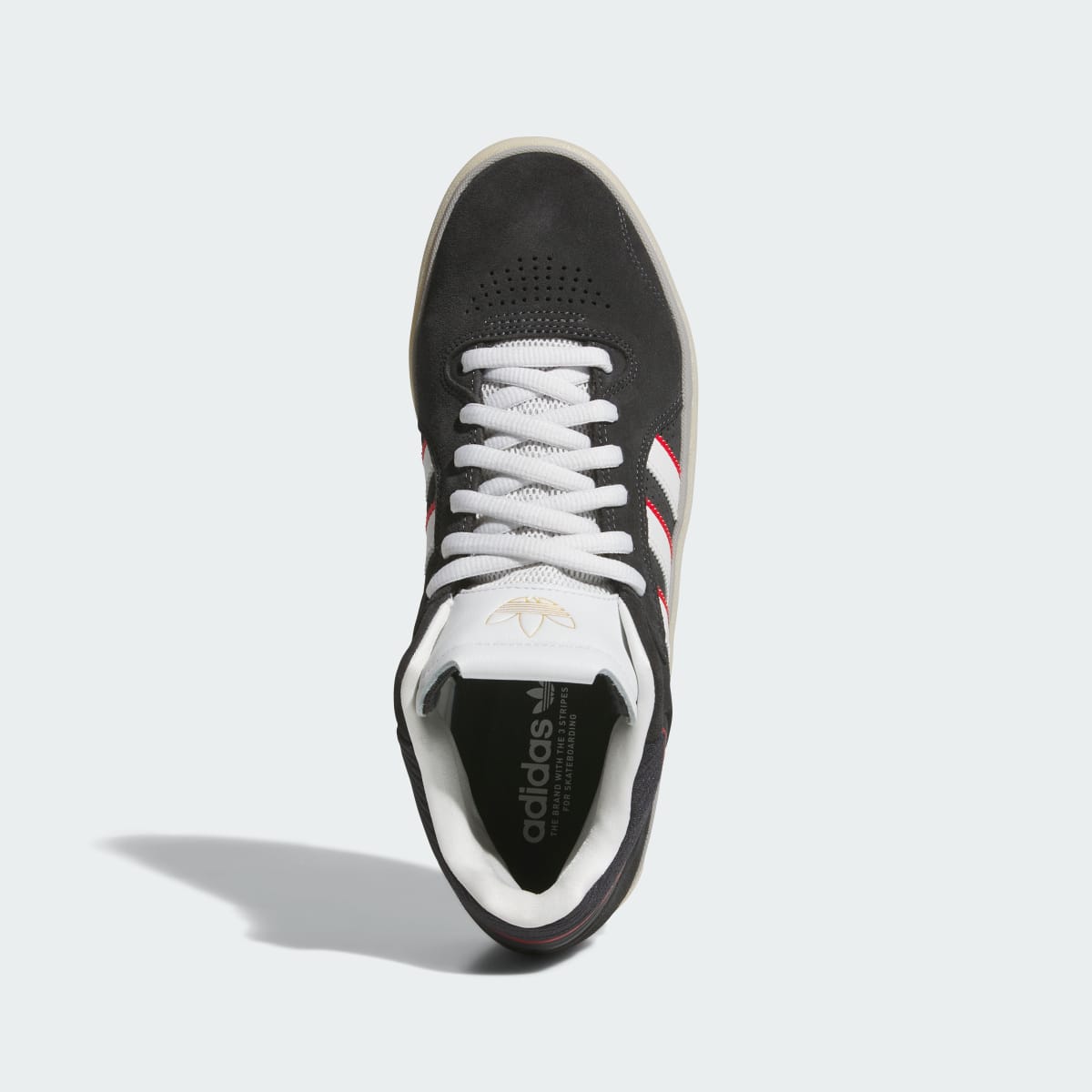 Adidas Men's TYSHAWN Shoes - Carbon / Crystal White / Better Scarlet - Image 2