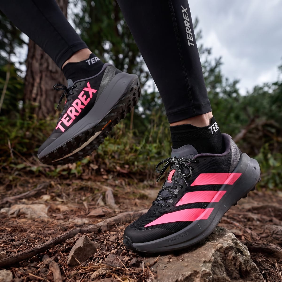 Adidas Women's Terrex Agravic SL Trail Running Shoes - Core Black / Solar Turbo / Aurora Onix - Image 4