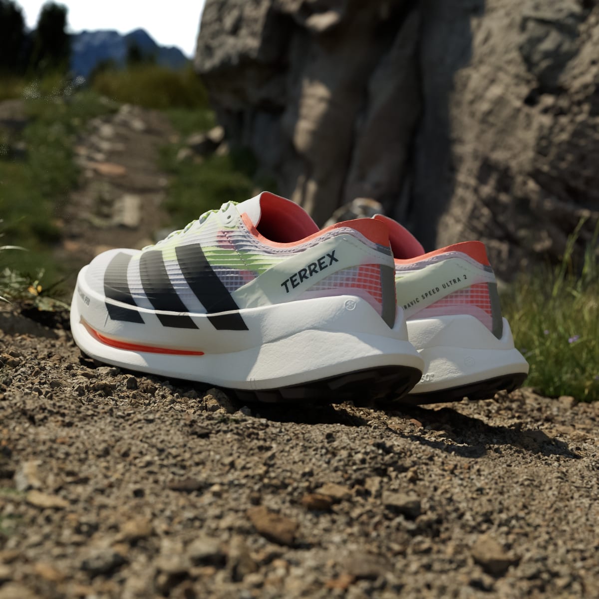Adidas Men's Terrex Agravic Speed Ultra 2 Trail Running Shoes - Cloud White / Core Black / Semi Impact Orange - Image 7