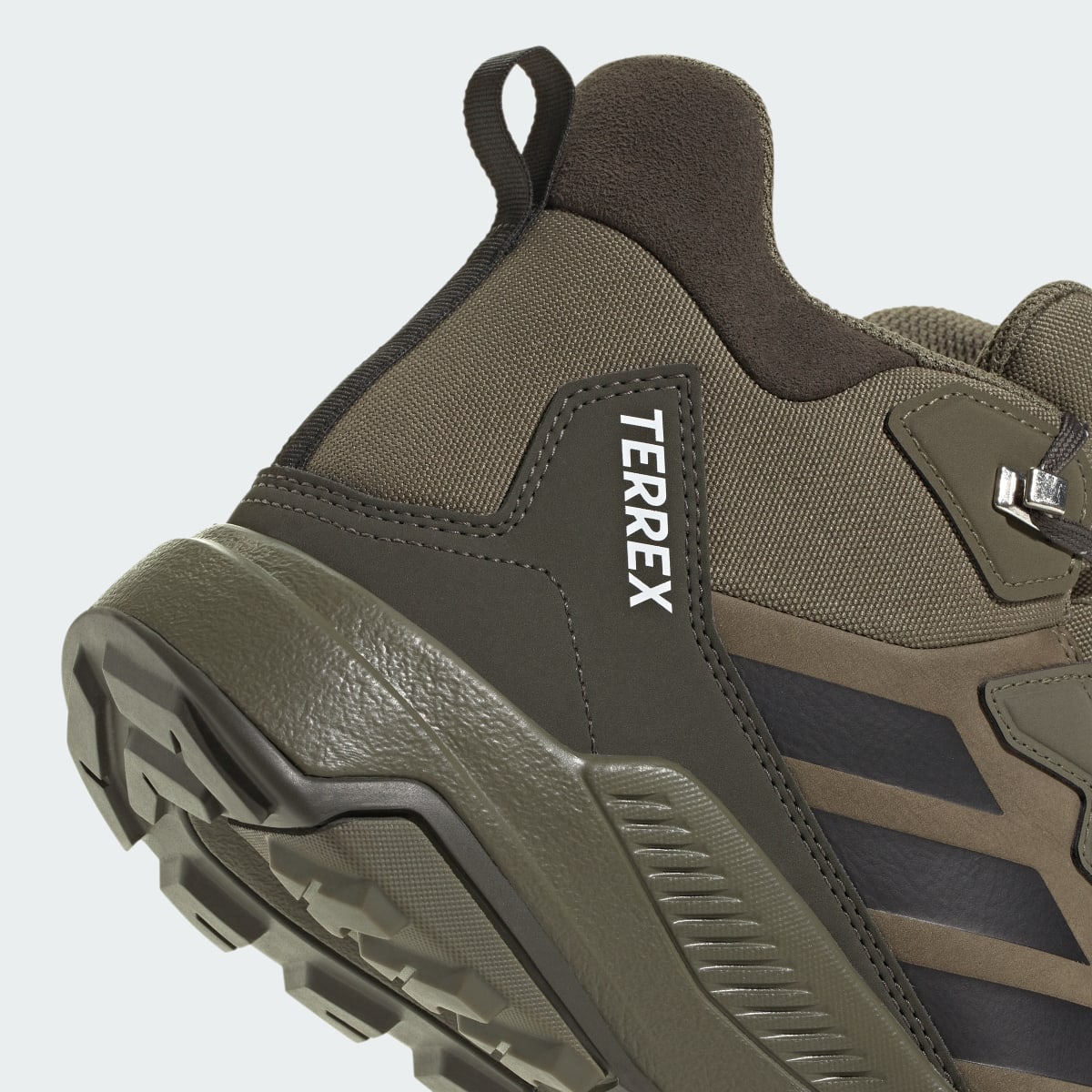 Adidas Men's Terrex Anylander Leather Mid Climaproof Hiking Shoes - Olive Strata / Core Black / Shadow Olive - Image 9