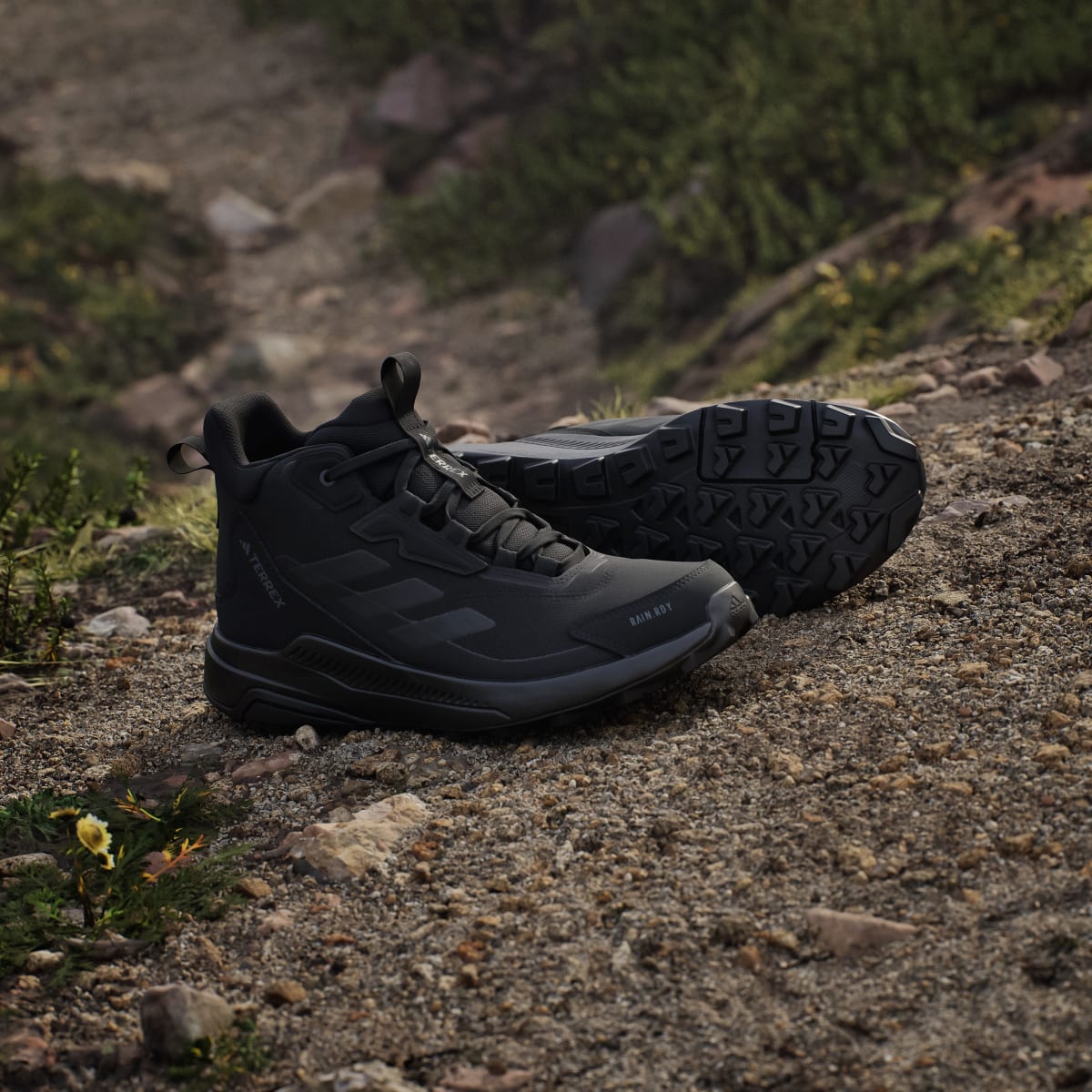 Adidas Men's Terrex Anylander Mid Rain.Rdy Hiking Shoes - Core Black / Core Black / Grey Four - Image 8