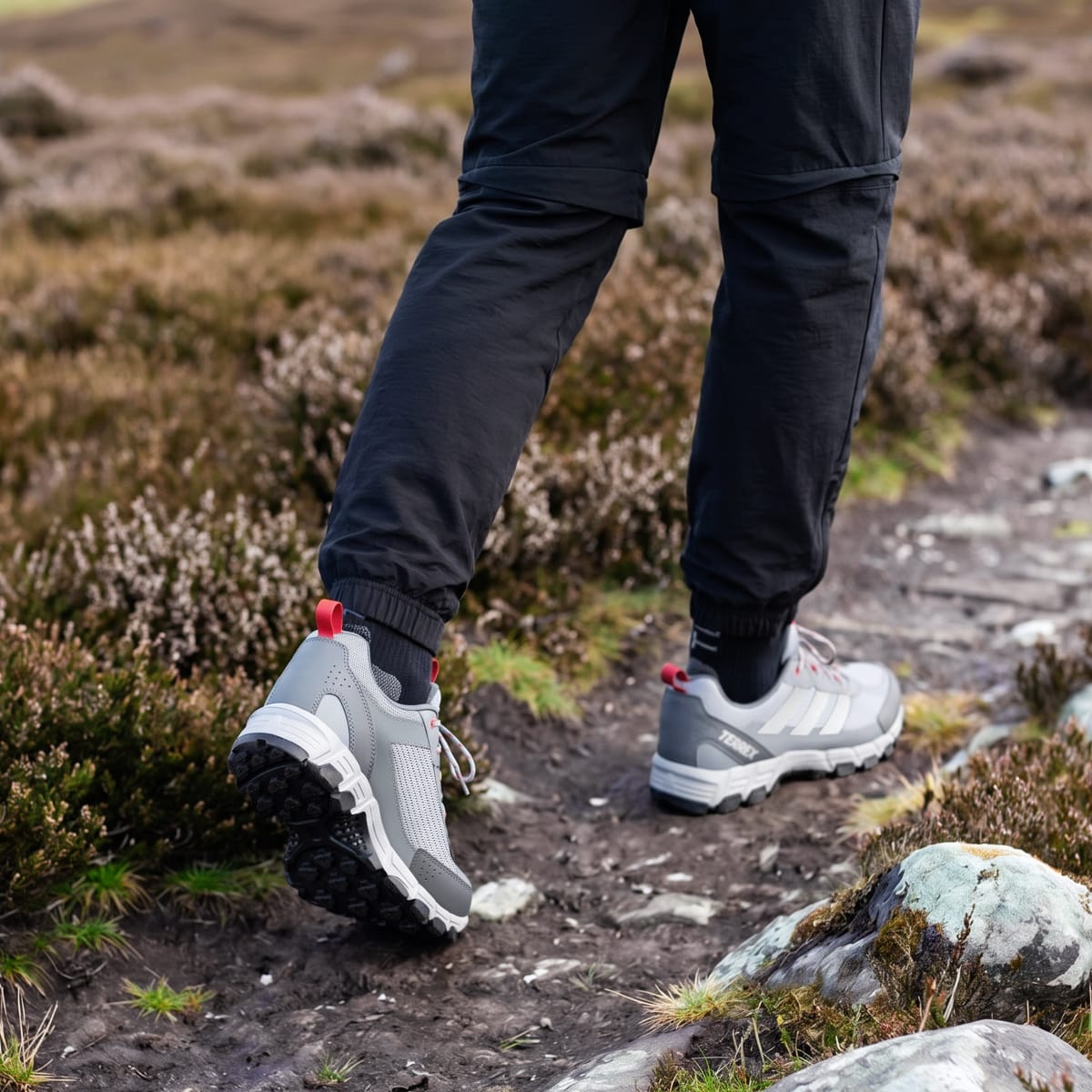 Adidas Men's Terrex Rockadia Hiking Shoe - Halo Silver / Silver Metallic / Better Scarlet - Image 6