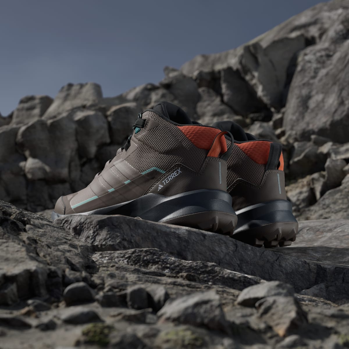 Adidas Women's Terrex Skychaser AX5 Mid GORE-TEX Hiking Shoes - Trace Brown / Earth Strata / Semi Impact Orange - Image 6