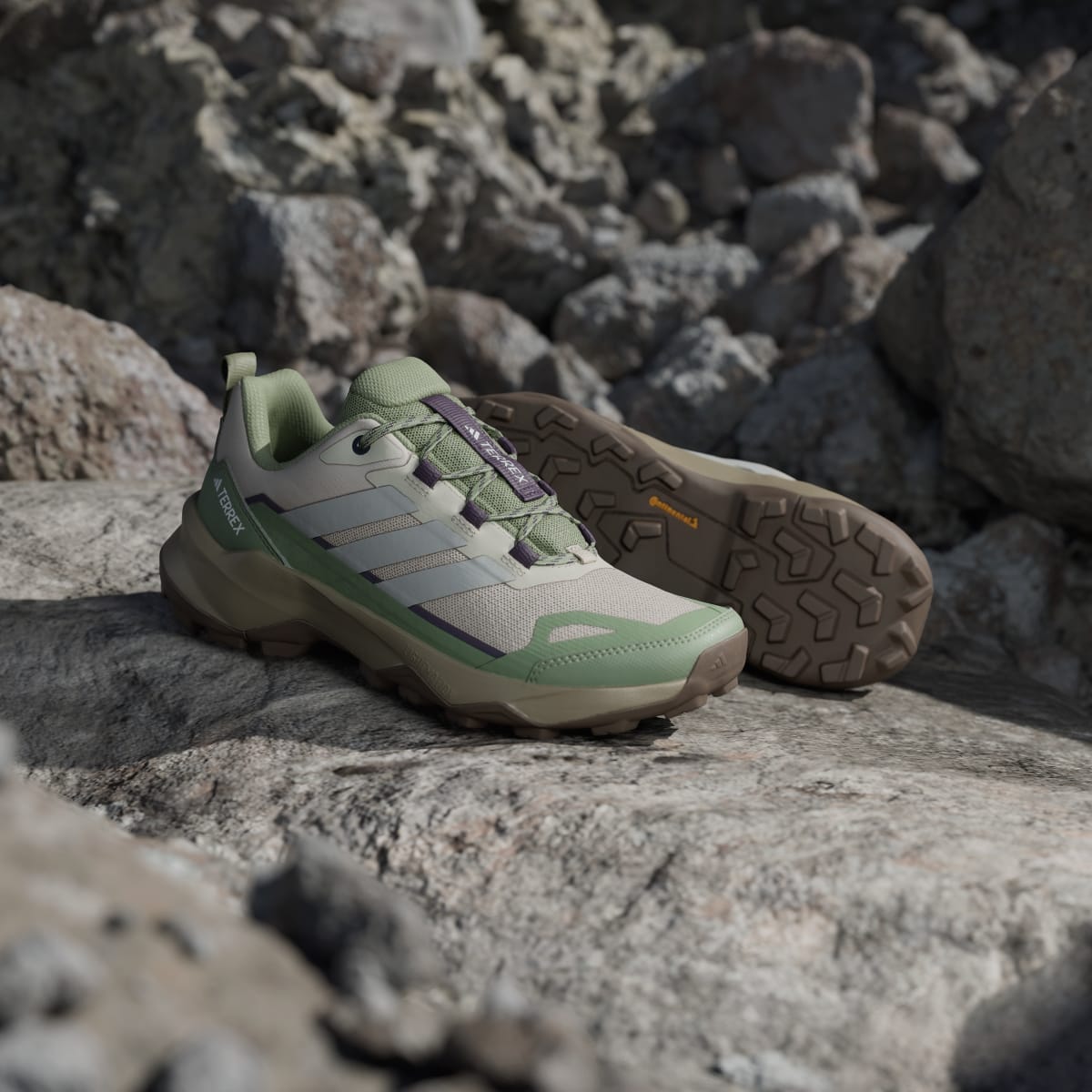 Adidas Women's Terrex Skychaser Ax5 Hiking Shoes - Beige / Grey Two / Tent Green - Image 8