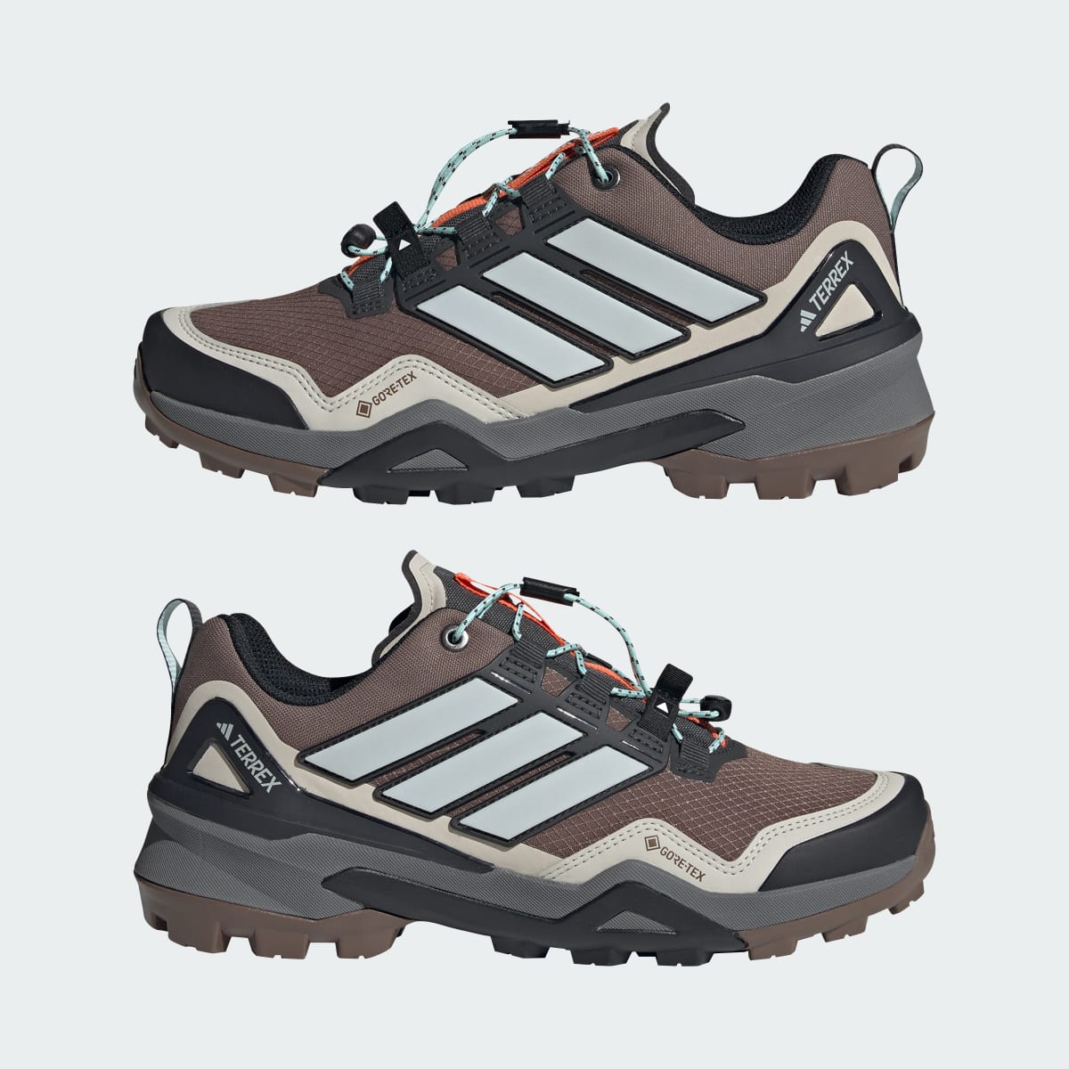 Adidas Women's Terrex Skychaser GORE-TEX Hiking Shoes - Earth Strata / Grey One / Semi Flash Aqua - Image 8