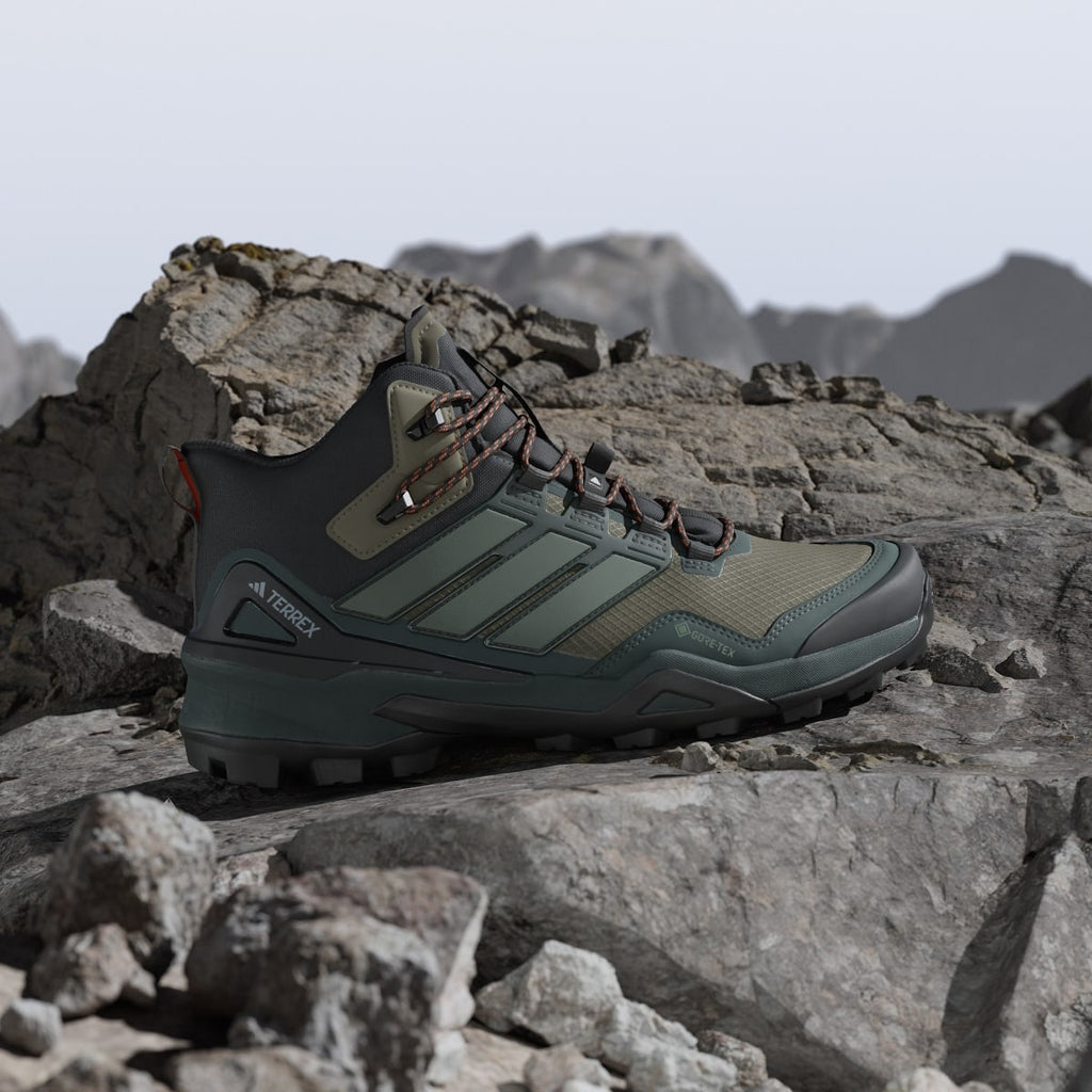Adidas Men's Terrex Skychaser Mid GORE-TEX Hiking Shoes - Olive Strata / Silver Green / Core Black - Image 3