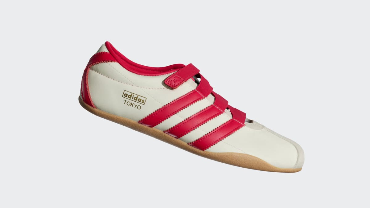 Adidas Women's Tokyo Mary Jane Shoes - Cream White / Red / Gold Metallic - Image 2