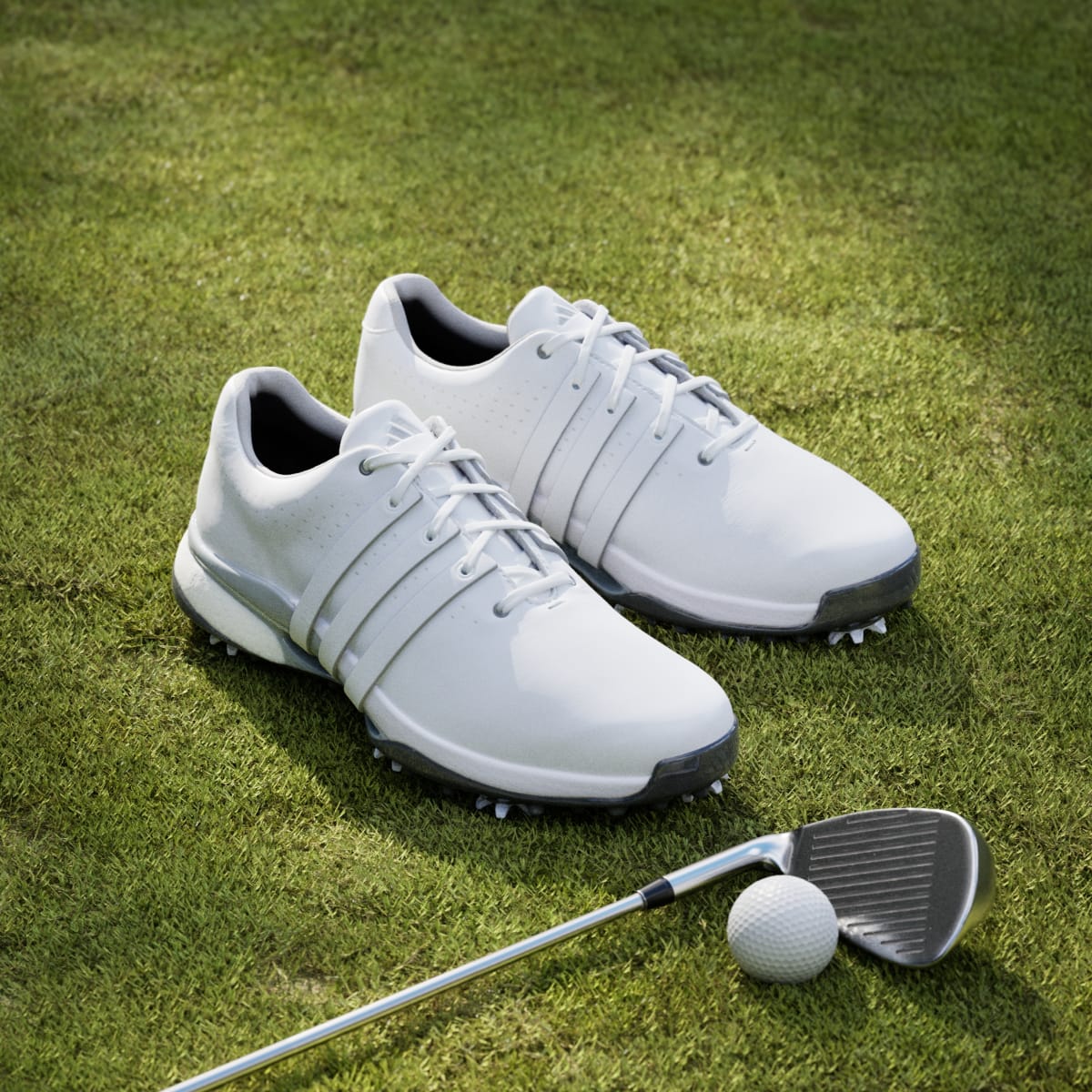 Adidas Men's Tour360 24 Golf Shoes - Cloud White / Cloud White / Silver Metallic - Image 5