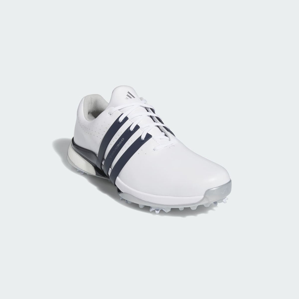 Adidas Men's Tour360 24 Wide Golf Shoes - Cloud White / Collegiate Navy / Silver Metallic - Image 4