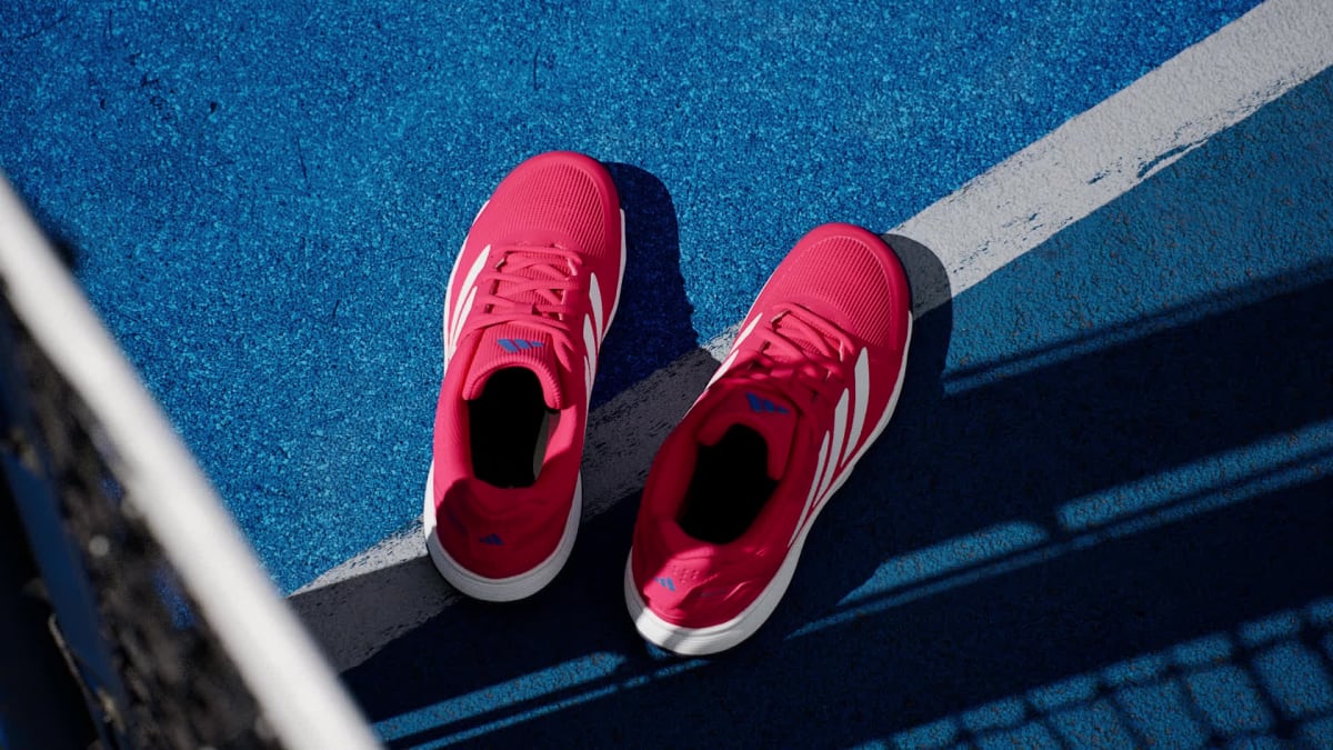 Adidas Kids' Ubersonic Tennis Shoes Kids - Pure Ruby / Cloud White / Dark Blue - Image 2