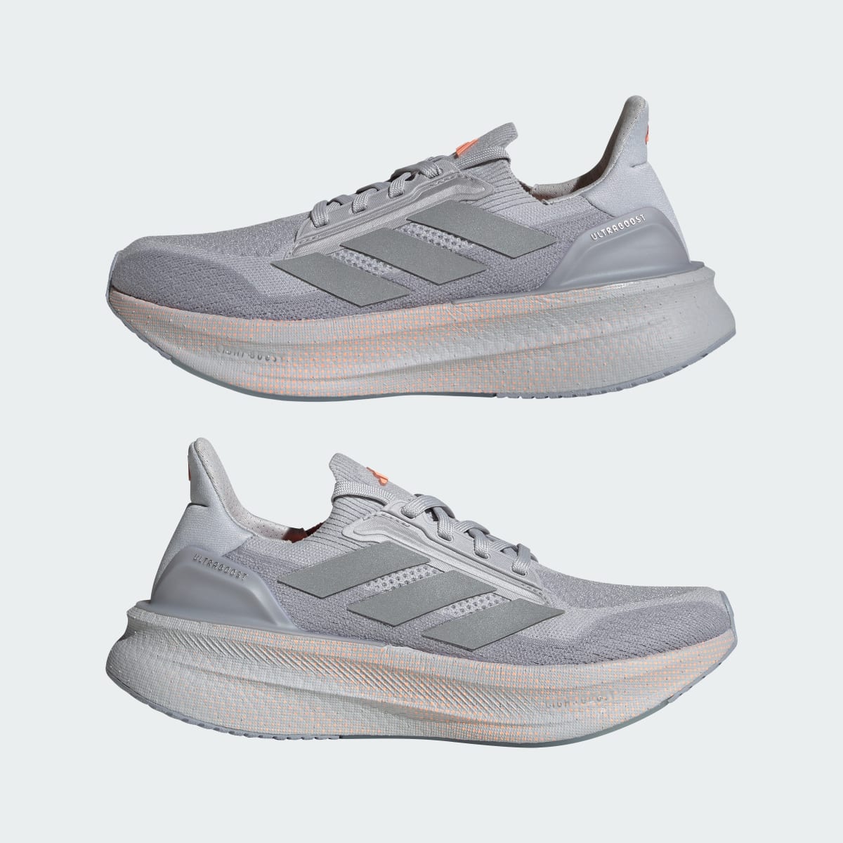 Adidas Women's Ultraboost 5x Shoes - Light Solid Grey / Silver Metallic / Beam Orange - Image 8