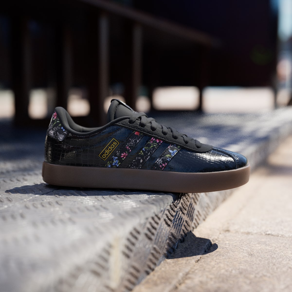 Adidas Women's VL COURT 3.0 SHOES - Core Black / Core Black / Gum - Image 3