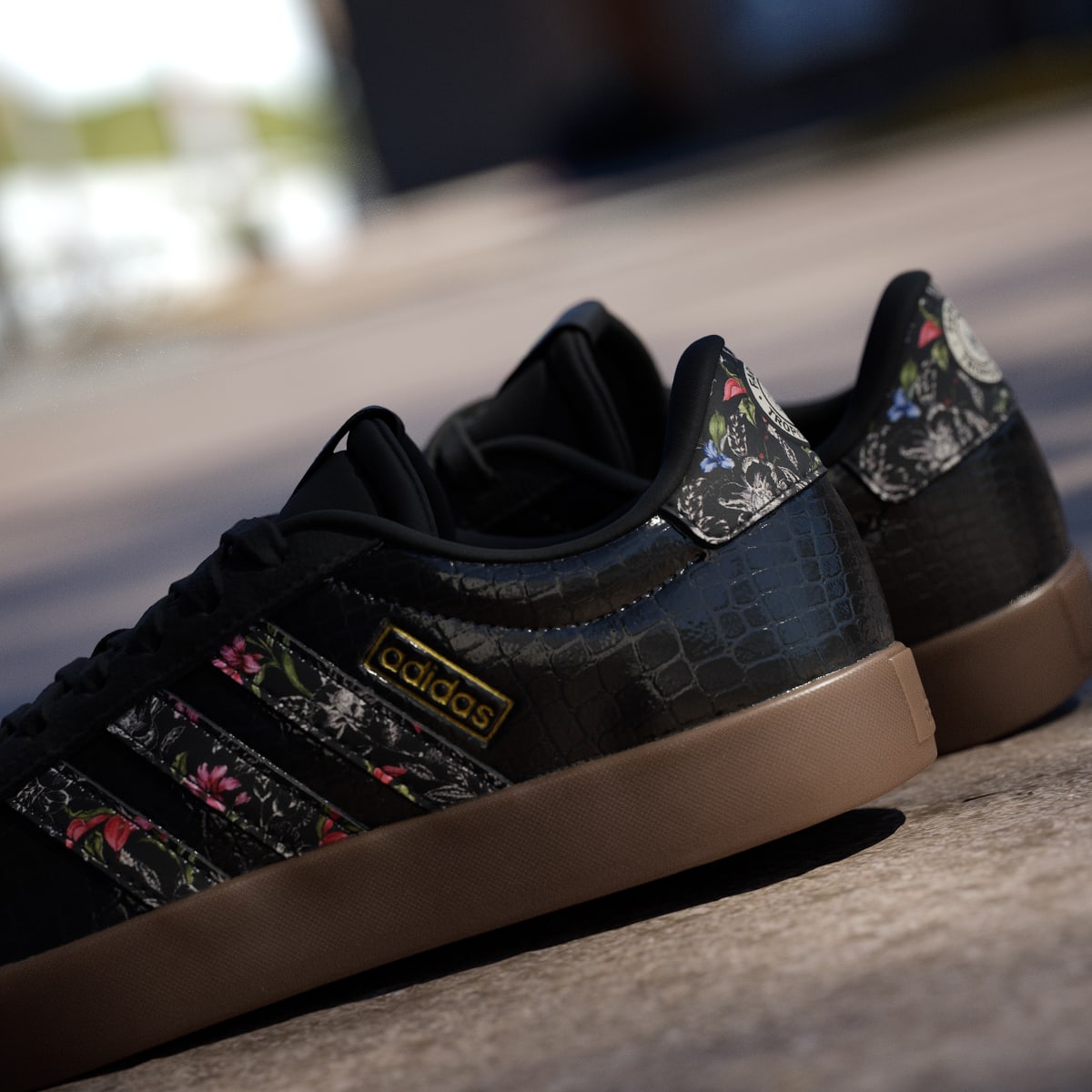 Adidas Women's VL COURT 3.0 SHOES - Core Black / Core Black / Gum - Image 9