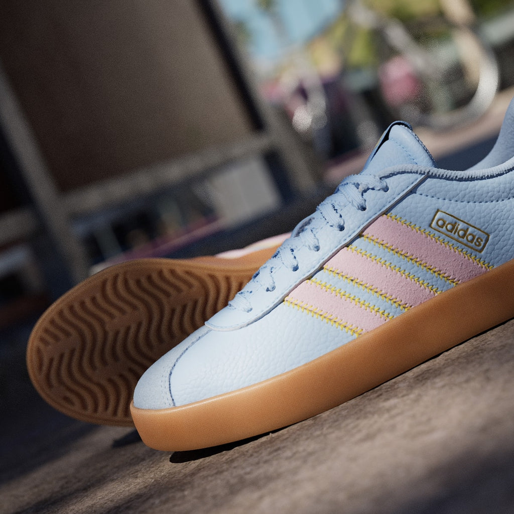 Adidas Women's VL COURT 3.0 SHOES - Clear Sky / Clear Pink / Gold Metallic - Image 10